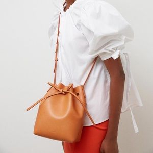 Mansur Gavriel Tan/Magenta Bucket Bag